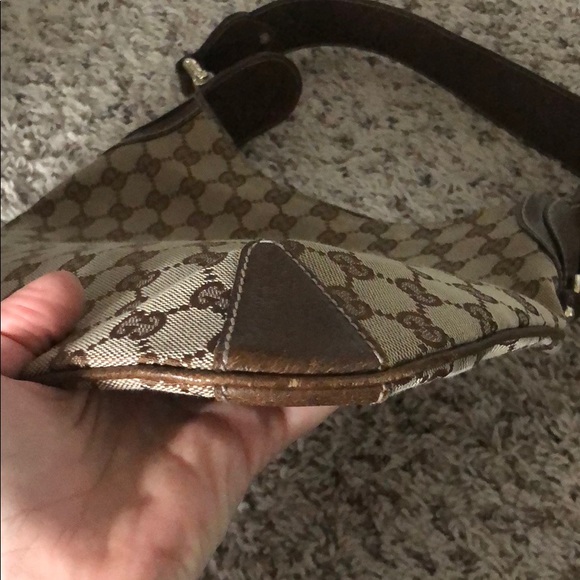 RARE Gucci brown canvas horse-bit hobo - Picture 5 of 8